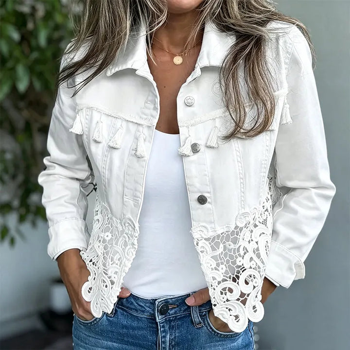 Anselia - Jacke mit Spitzenbesatz und Knopfverschluss