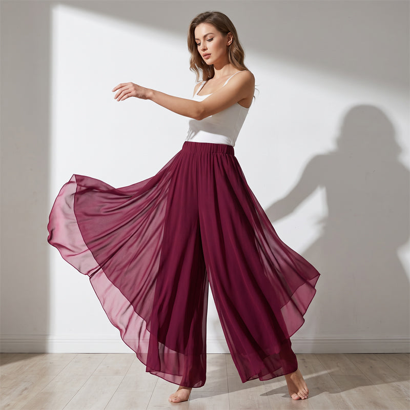 Hope - Weit geschnittene Hose mit Chiffon-Overlay