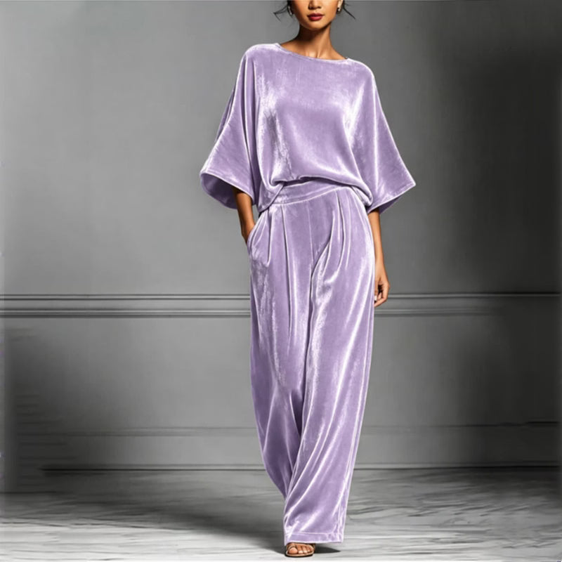 Ainhoa - Eleganter Samt-Jumpsuit mit weitem Bein