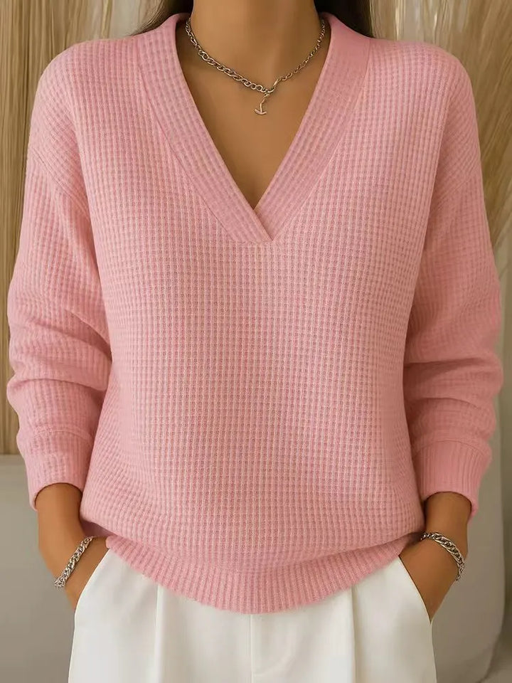 Alouina - Lässiger Waffelstrick-Pullover