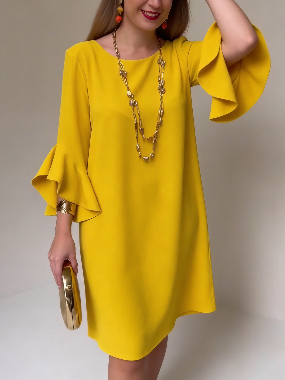 Hilaria - Minikleid mit Rüschenärmeln