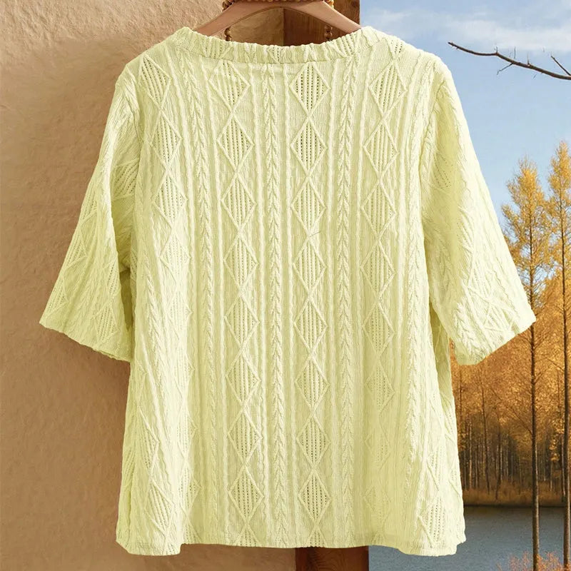 Delienne - Strickjacke mit softem Griff und Ajourmuster