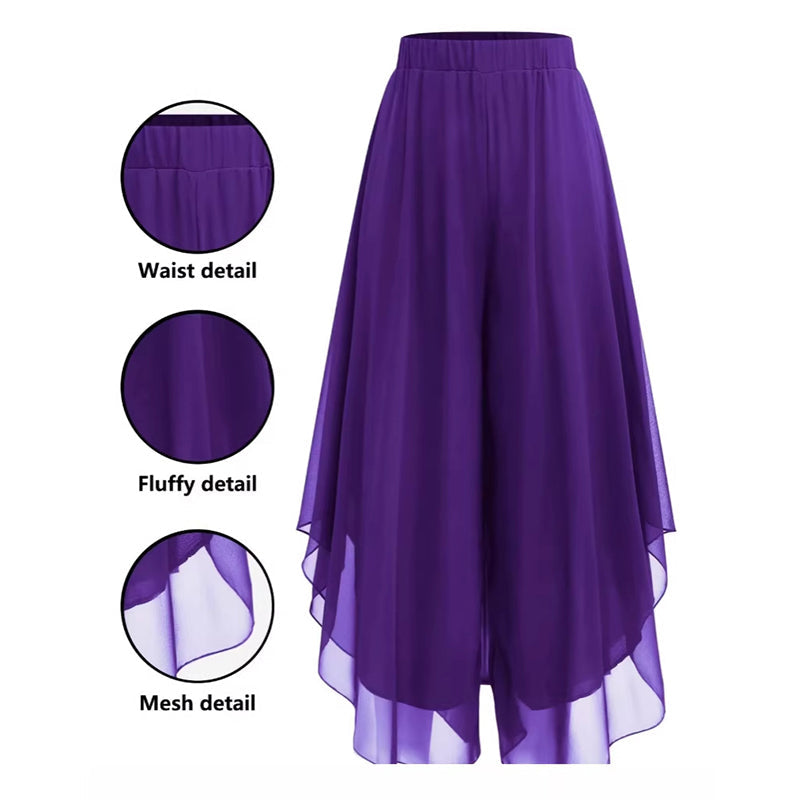 Hope - Weit geschnittene Hose mit Chiffon-Overlay
