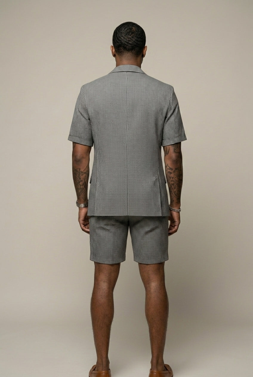 Rufus - Kariertes tailliertes Blazer-und-Shorts-Set