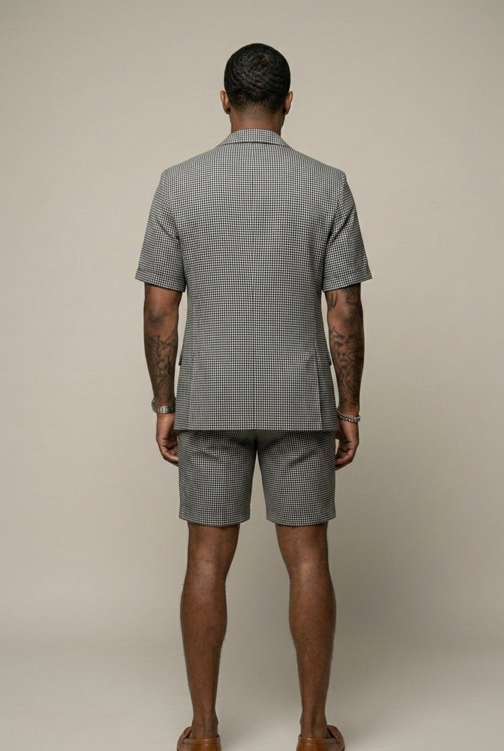 Rufus - Kariertes tailliertes Blazer-und-Shorts-Set