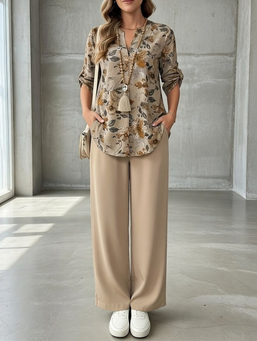 Ilaria - Floraler Soft-Touch-Zweiteiler