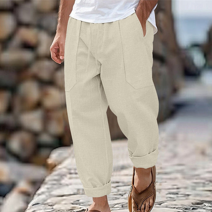 Halston - Legere Leinenmix-Hose