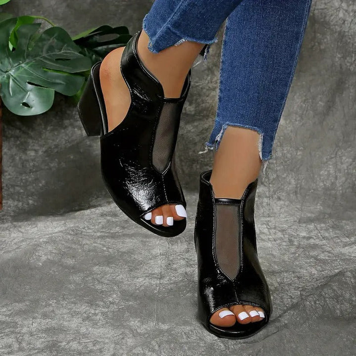 Vasilisa - Peep-Toe-Sandalen mit Blockabsatz