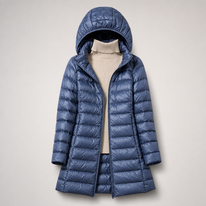 Mira - ultraleichte Longline-Pufferjacke