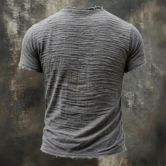 Jarrett - Strukturiertes T-Shirt mit V-Ausschnitt