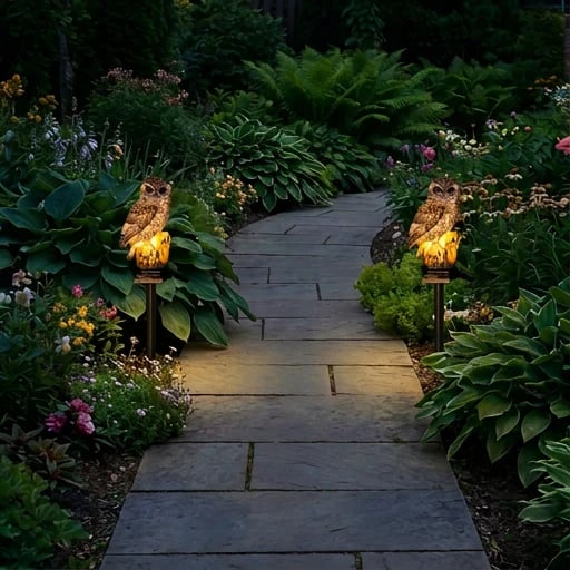 Amora - Dekorative Eulen-Gartenlampe