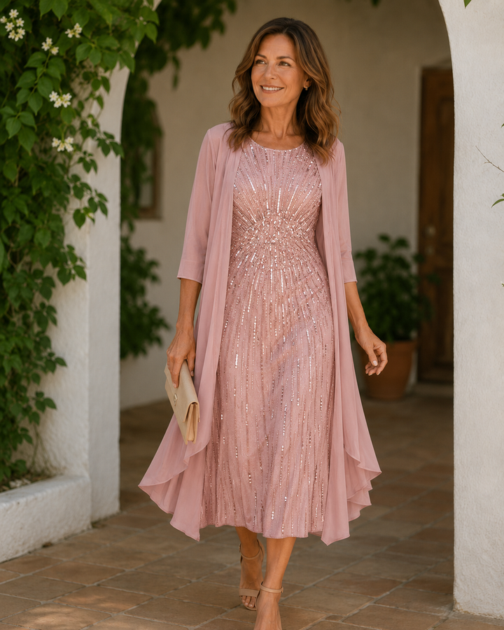 Ardelisse - Elegantes Maxikleid & Mantel-Set
