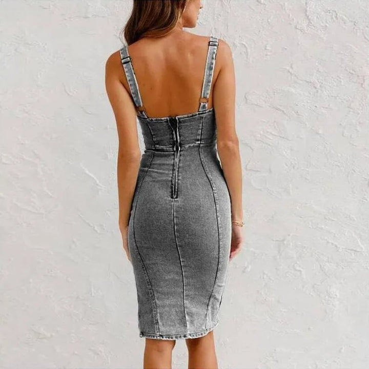 Arisa - Figurbetontes Midikleid mit Schlitz