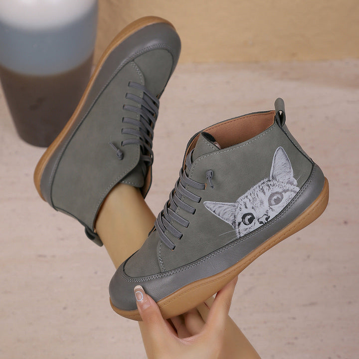 Zorelle - Komfortable Stiefeletten mit Katzenmotiv