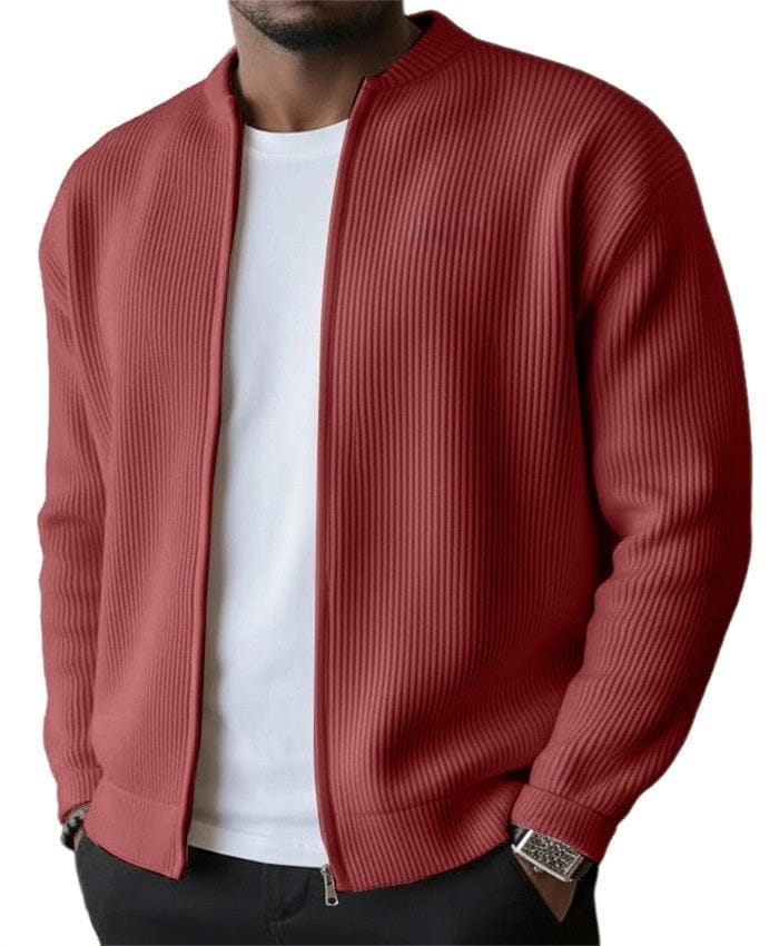Foster - Rippstrick-Cardigan mit Frontreißverschluss