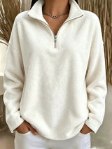 Tiana - Legeres Fleece-Sweatshirt mit Stehkragen