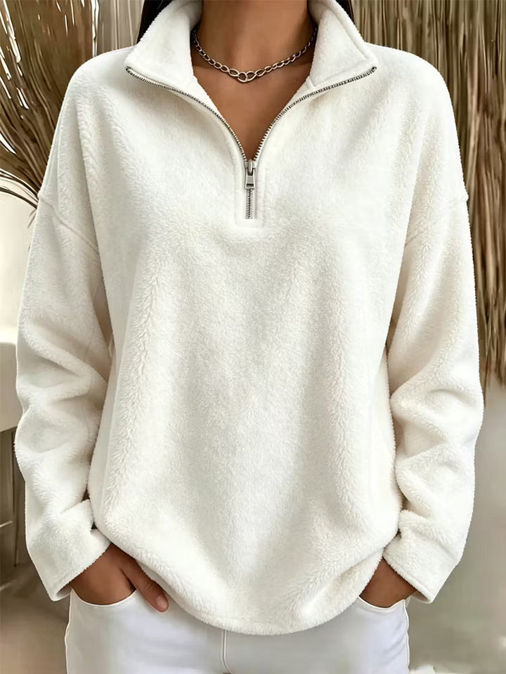 Tiana - Legeres Fleece-Sweatshirt mit Stehkragen