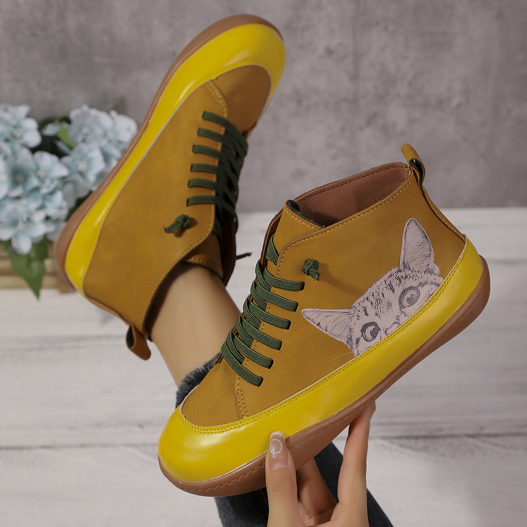 Zorelle - Komfortable Stiefeletten mit Katzenmotiv
