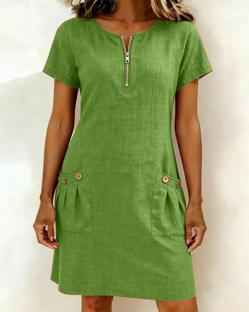 Ravelle - A-Linien-Kleid aus Leinen mit weicher Haptik