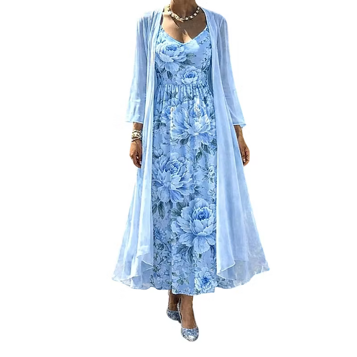 Asteria - Zweiteiliges Set mit floralem Maxi-Kleid