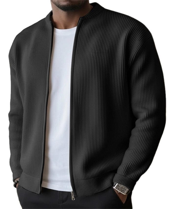 Foster - Rippstrick-Cardigan mit Frontreißverschluss