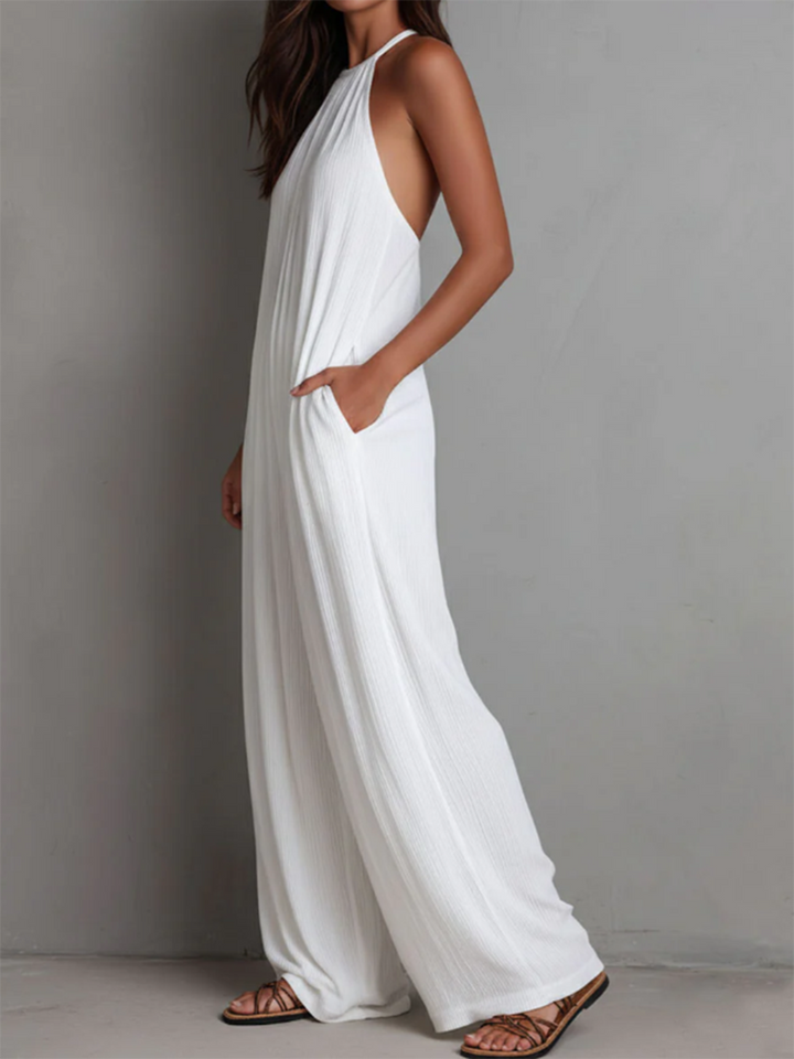 Rosira - Strukturierter Leinen-Jumpsuit