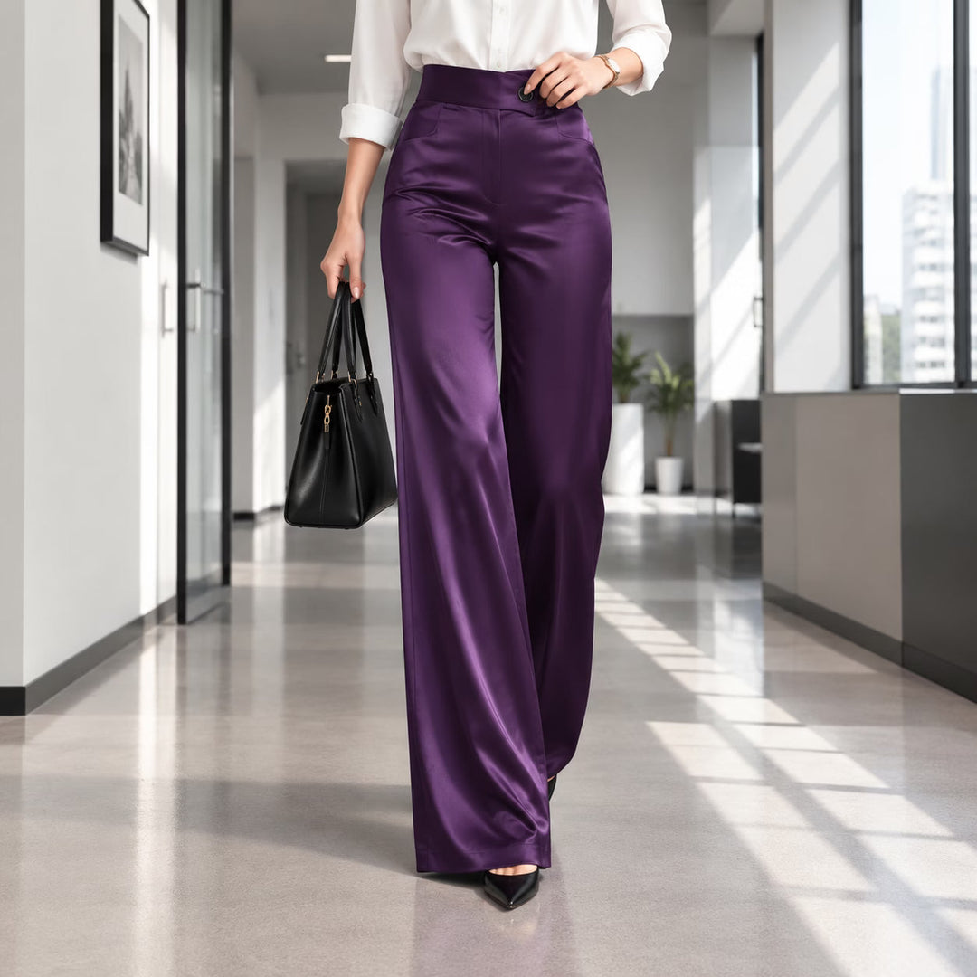 Anouk - Elegante hochtaillierte weite Hose
