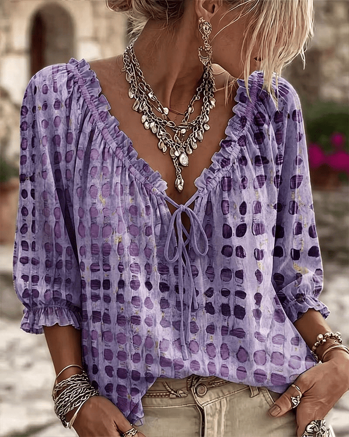 Bevelyn - Soft-Touch-Bluse mit Polka-Dots
