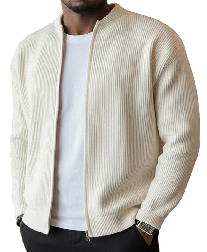 Foster - Rippstrick-Cardigan mit Frontreißverschluss
