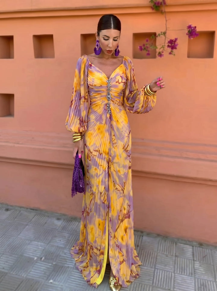 Arienne - Fließendes Maxikleid mit floralem Print