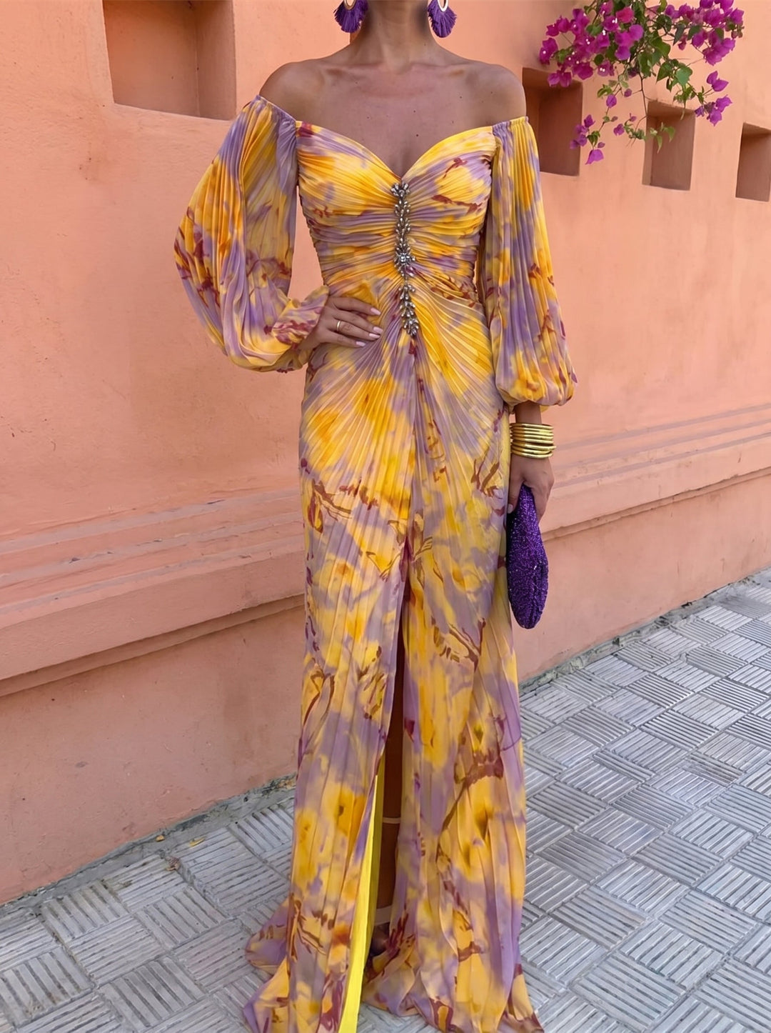 Arienne - Fließendes Maxikleid mit floralem Print