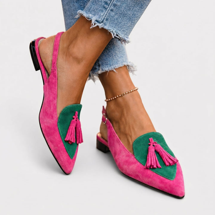 Margot - Slingback-Sandalen mit Quasten und Softtouch-Finish