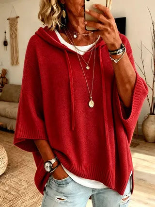Celandria - Oversized Kurzarm-Hoodie in Soft-Touch-Qualität