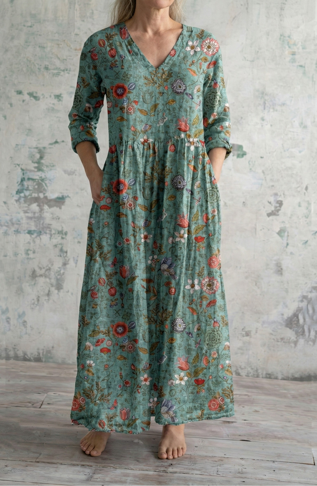 Irinae - Florales Maxikleid mit weichem Griff