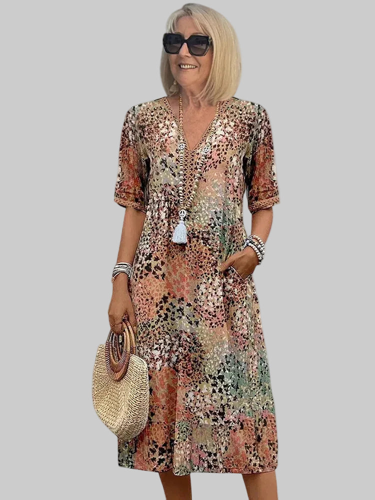 Marisse - Soft-Touch-Midikleid mit Blumenprint