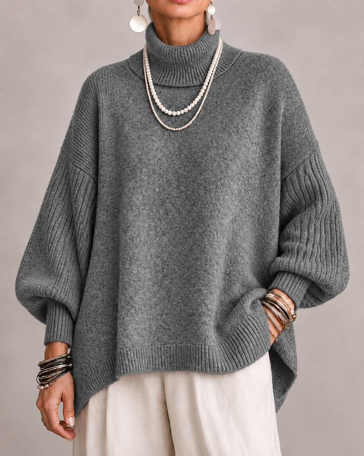Aislin - Übergroßer Strickpullover mit Rollkragen