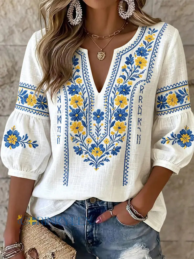 Everly - Bluse mit weicher Haptik und floralem Muster