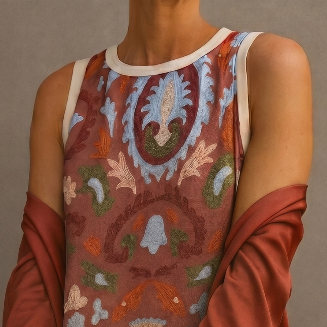 Lilith - Zweiteiliges Set mit bedrucktem Midikleid und langem Cardigan