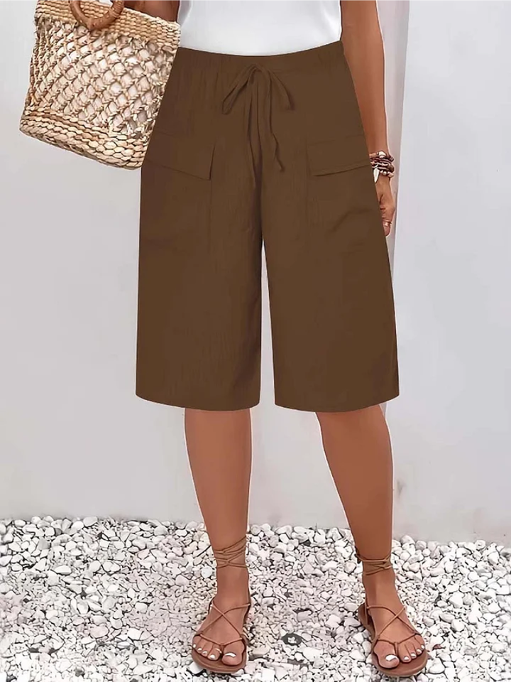 Nyla - Soft-Touch-Shorts mit Kordelzug