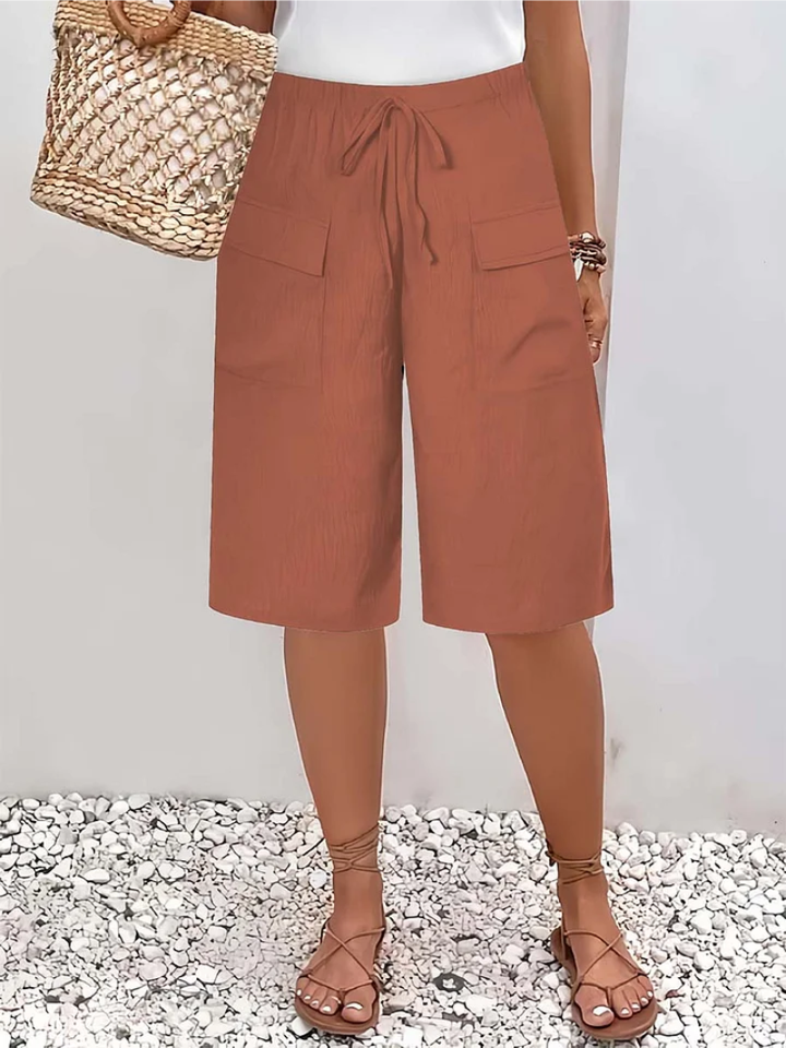 Nyla - Soft-Touch-Shorts mit Kordelzug