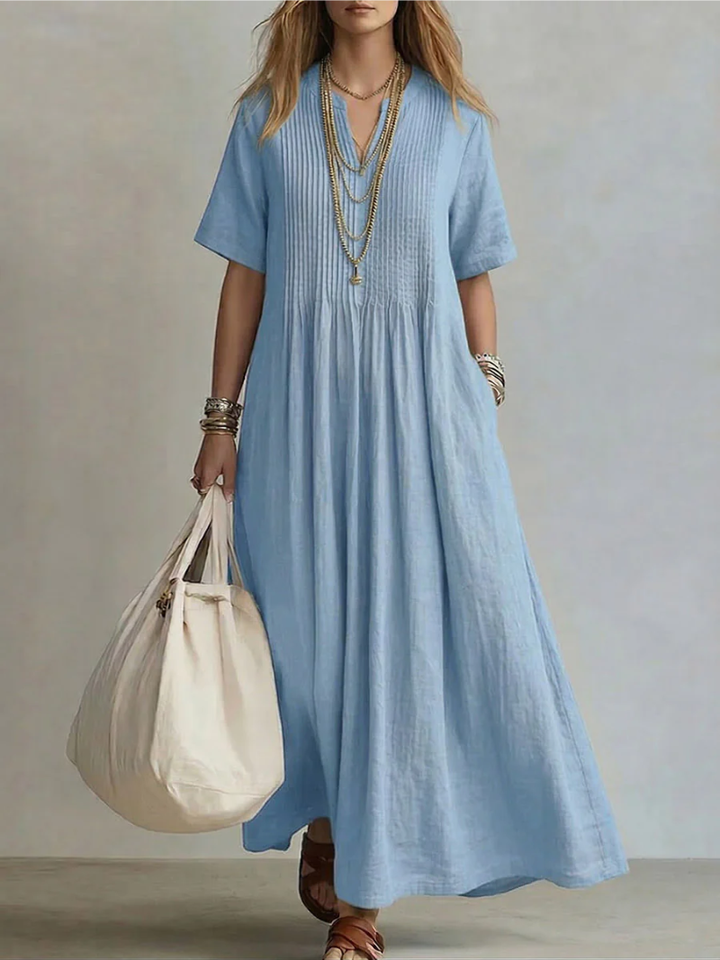 Maira - Soft-Touch-Maxikleid mit V-Ausschnitt