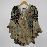 Xylarae - Soft-Touch-Bluse mit V-Ausschnitt