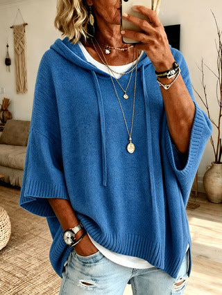 Celandria - Oversized Kurzarm-Hoodie in Soft-Touch-Qualität