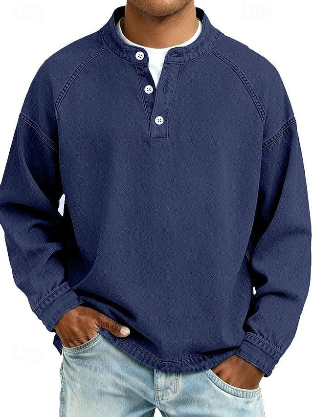 Calor - Soft-Touch-Henleyshirt
