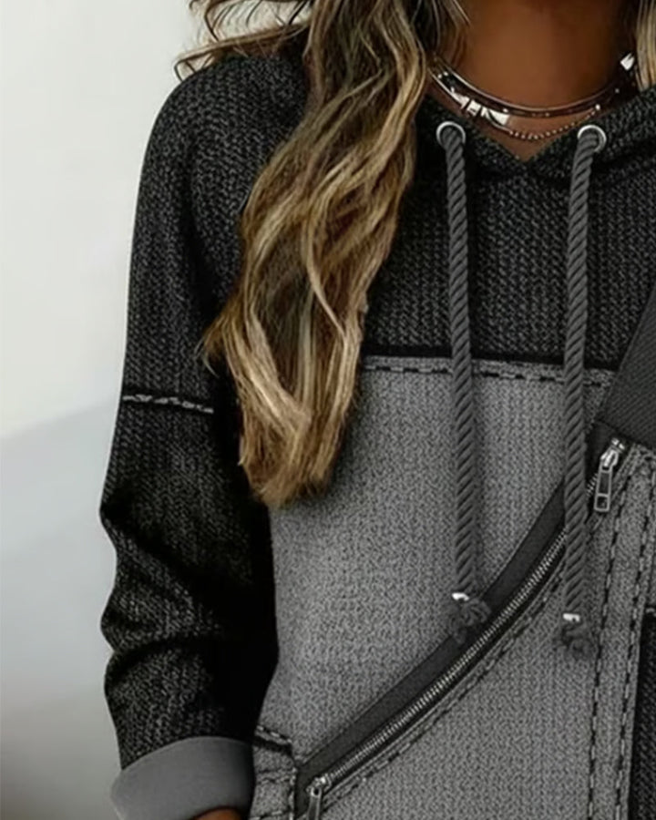 Eulanique - Strukturierter Hoodie mit Reißverschluss
