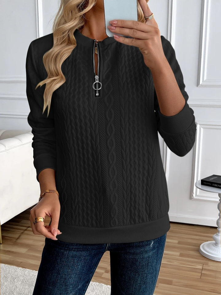 Darla - Strukturierter Zip-Pullover