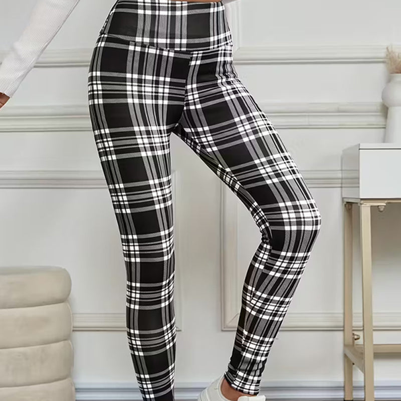 Estelyn - Klassische karierte Stretch-Leggings