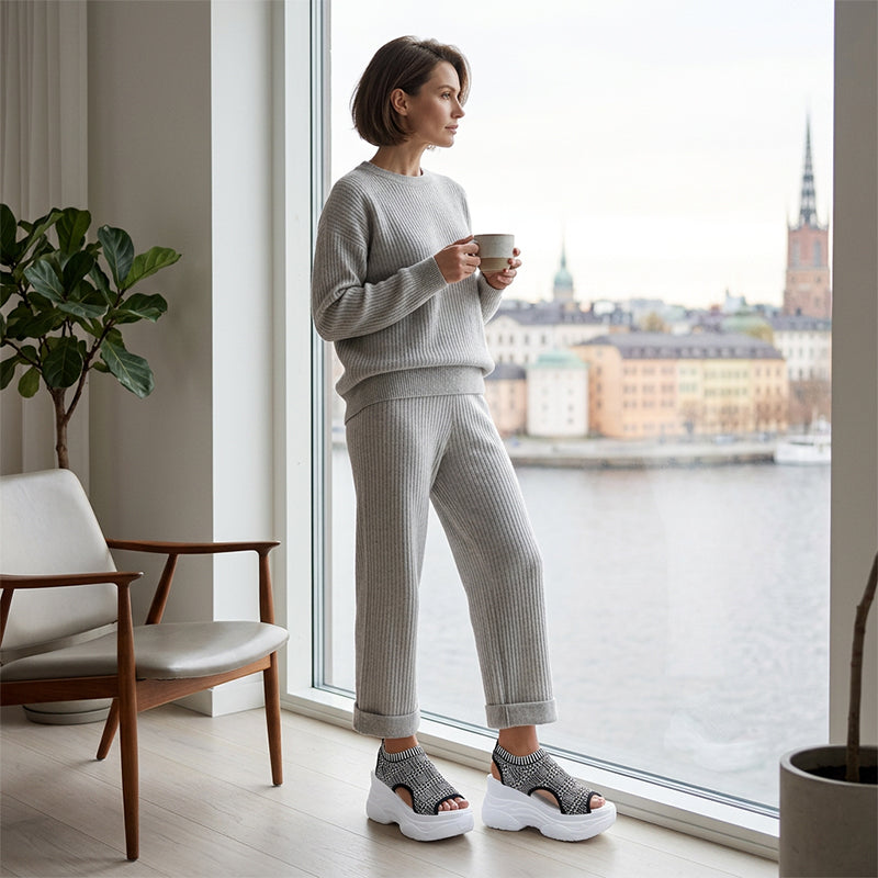 Calina - Plateau-Sandalen mit offener Zehenpartie