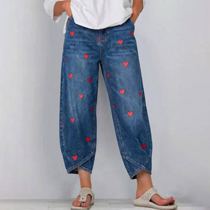 Arabella - Schlagjeans mit Herzmuster