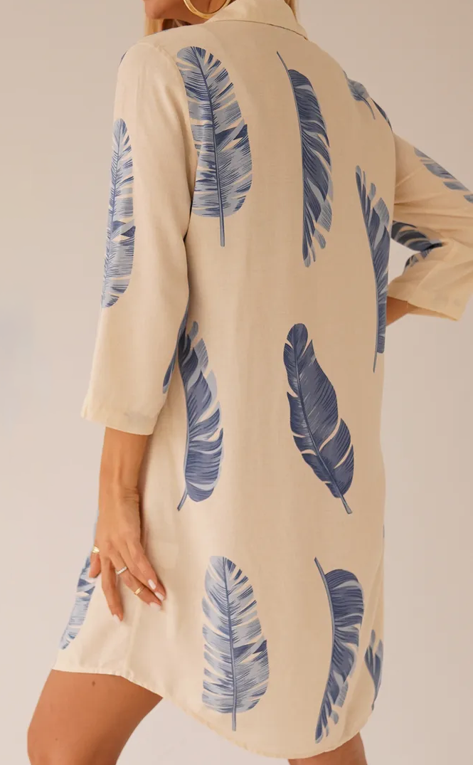 Daniela - Langer Strandüberwurf im Hemd-Stil